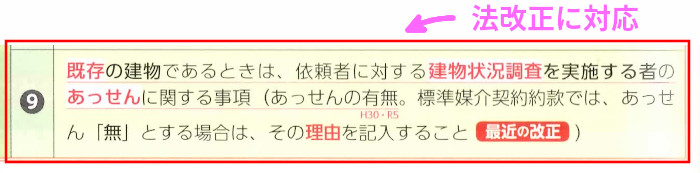 宅建業法「3.売買・交換の媒介・代理契約書の交付義務と書面の記載事項⑨」(P376)