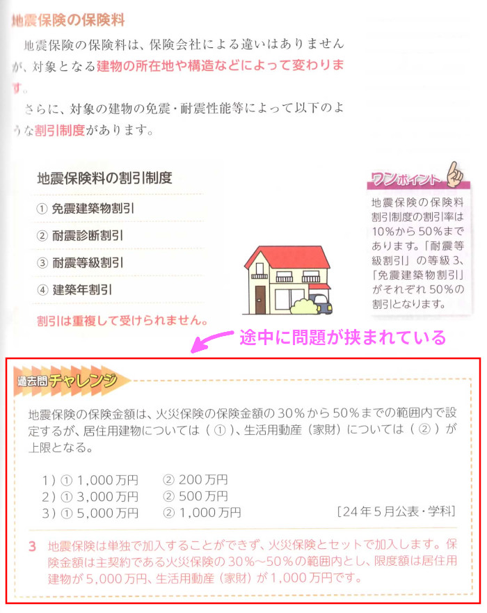 リスクの「地震保険の保険料」(P141)